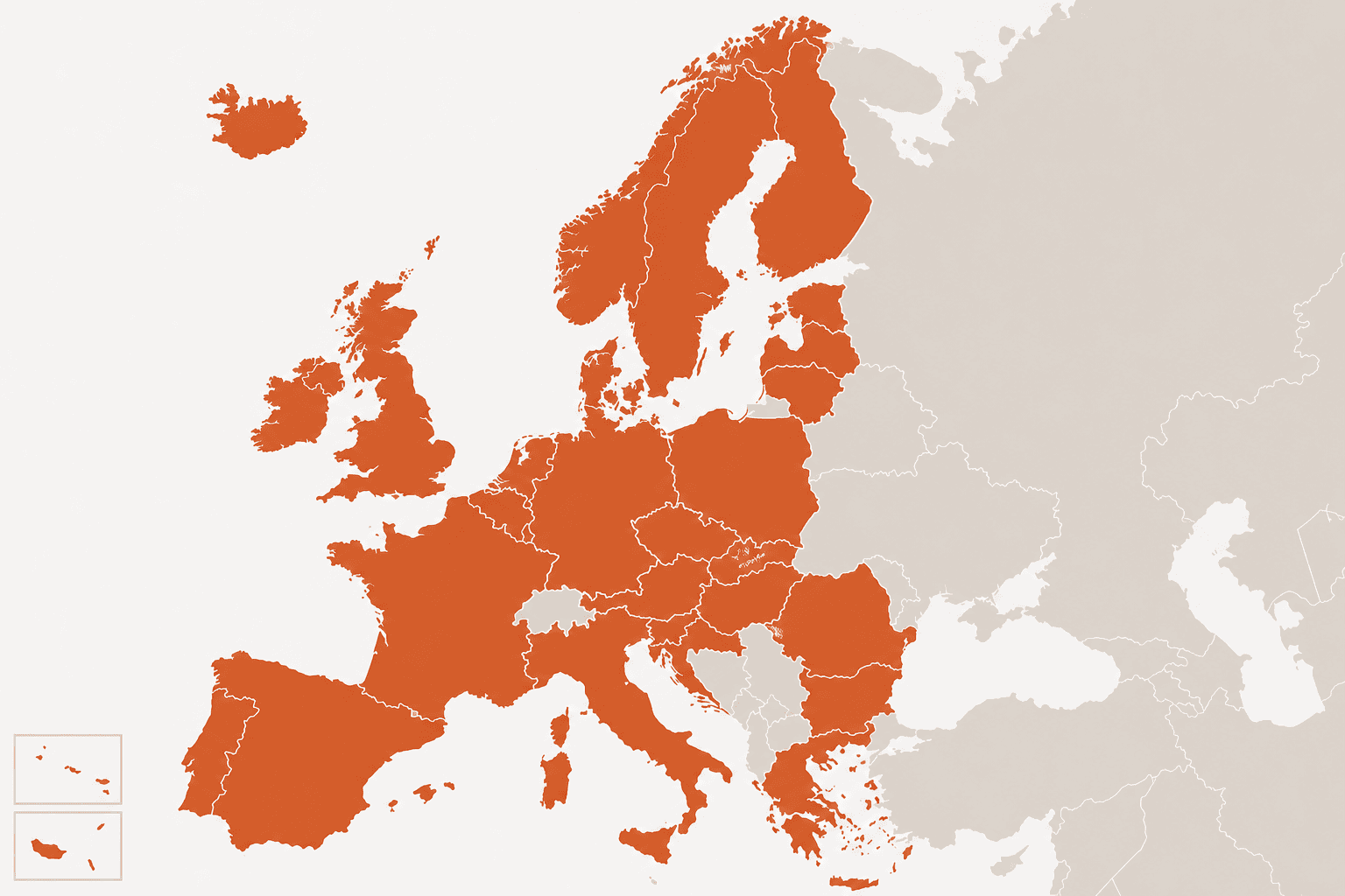 Map of European continent