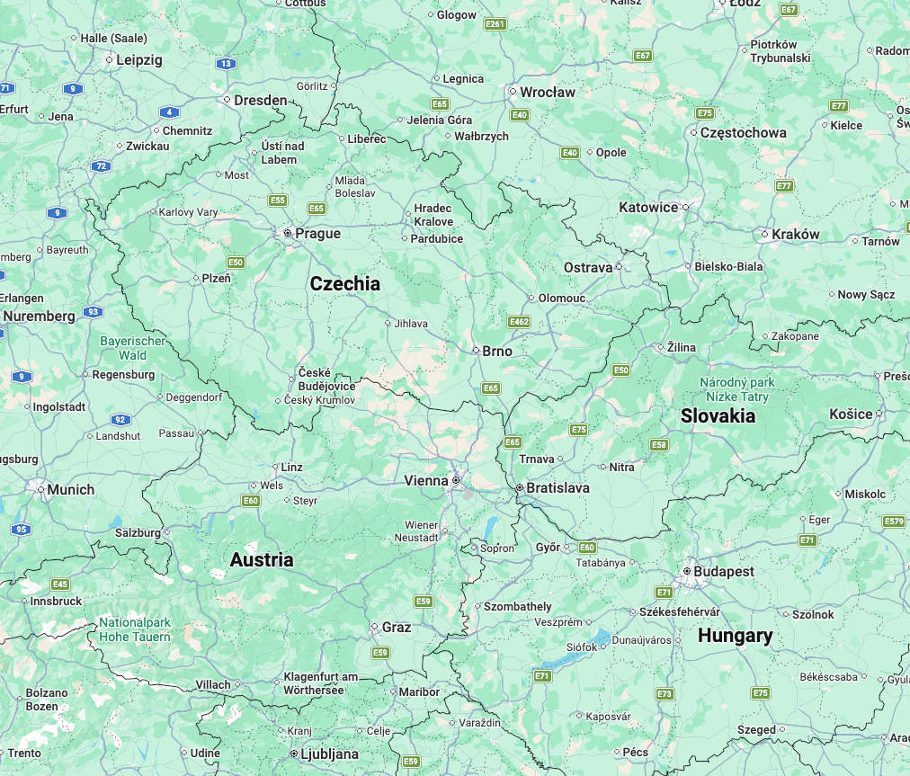 Map showing property listings across Europe