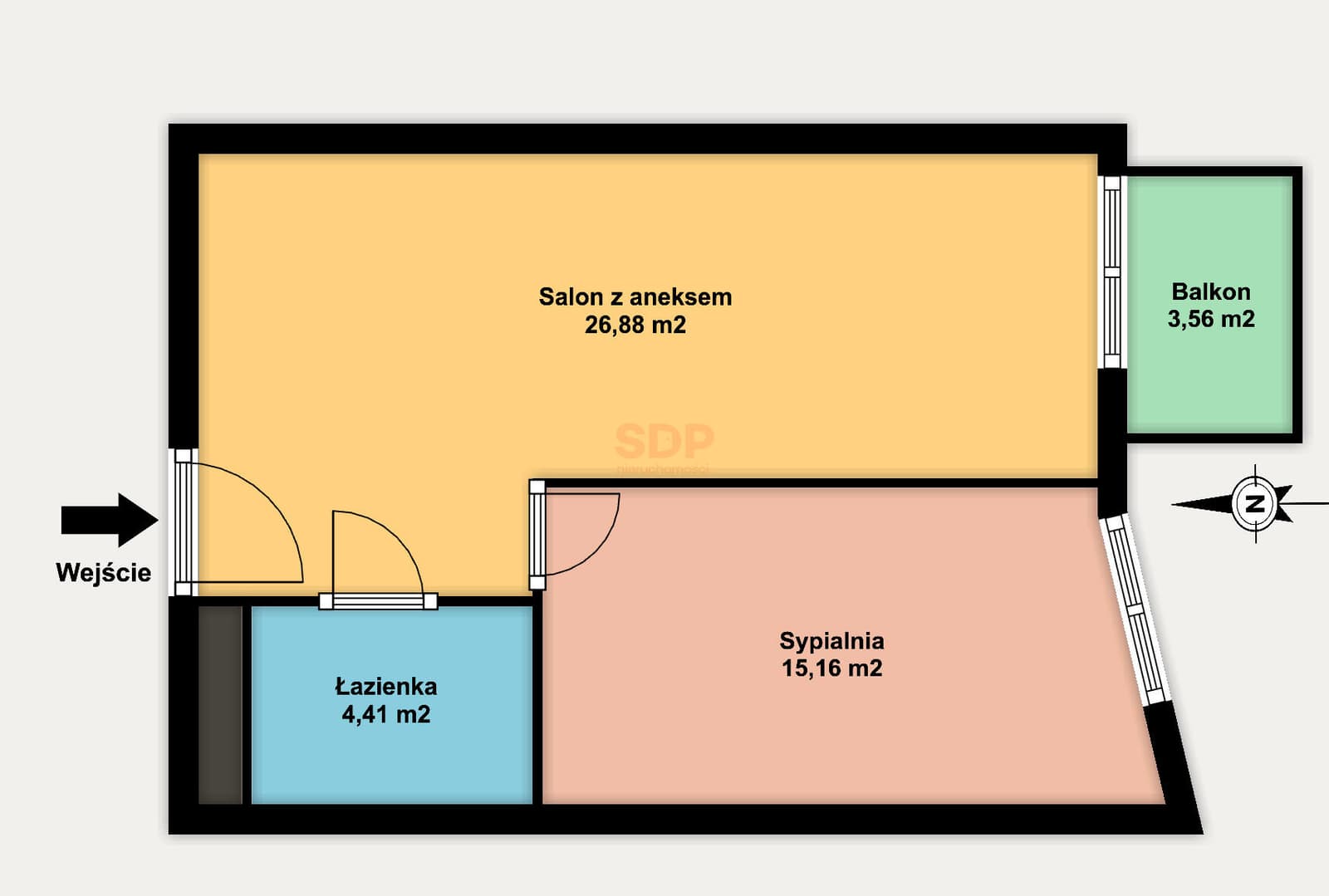 Nowe 2 pokoje z balkonem | 45,46 m² | 1 piętro | Nowa inwestycja – 1 nuotrauka