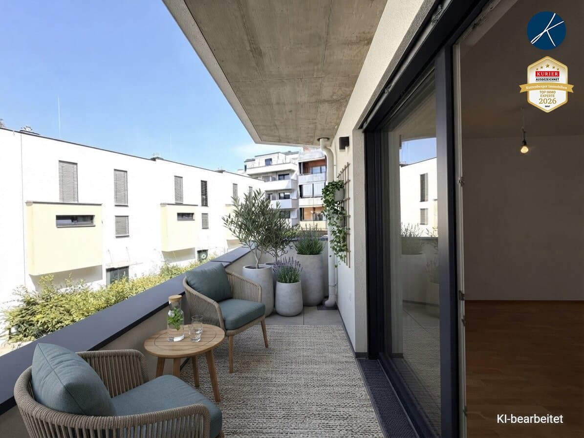 2-Zimmer Erstbezug mit Balkon und Innenhofblick
