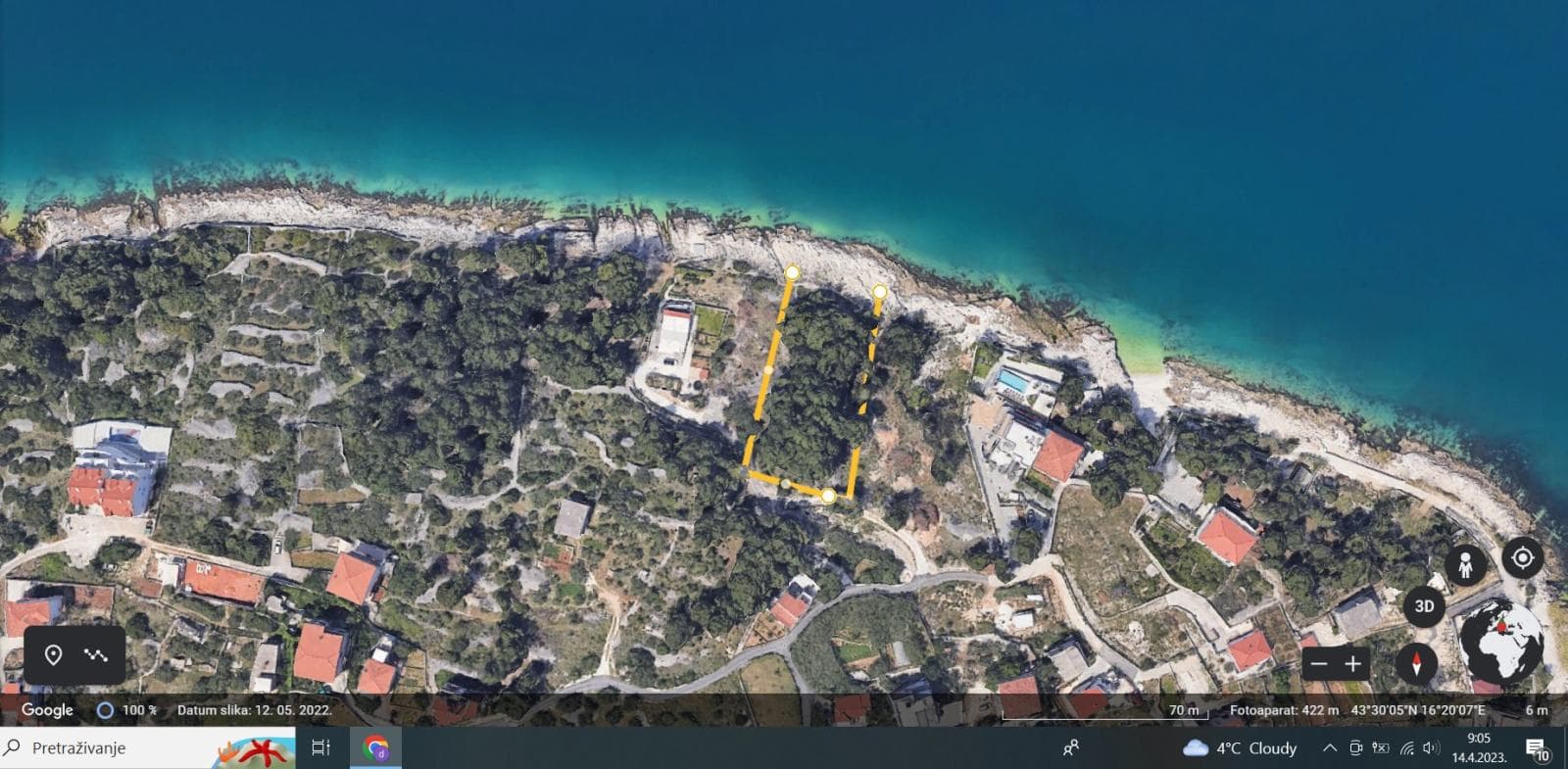 SEAFRONT LAND 1723 m² – ČIOVO, SLATINE, CROATIA