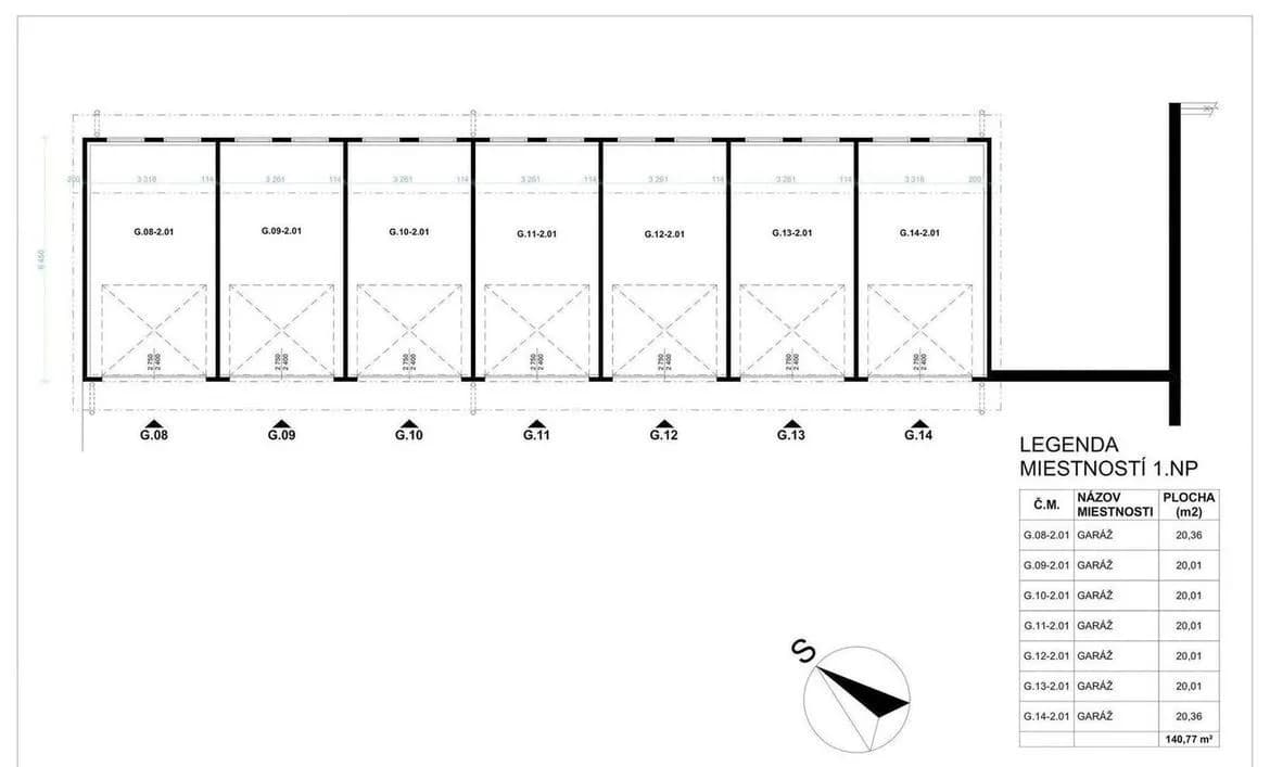 PNORF – 14 investičných garáží s pozemkom a el. prípojkou, od 19 m2, Koperníkova ul. - Bild 6